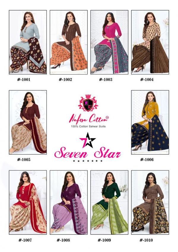 Nafisa Seven StarIndo Cotton Desiner patiyala Dress Material